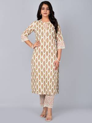 Straight kurta with stand coller neck & pant 1