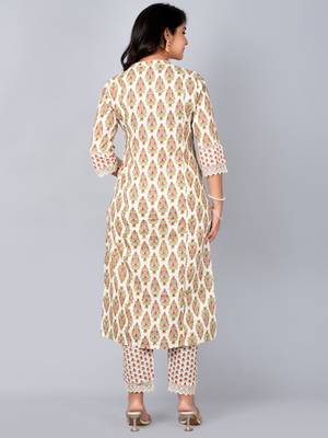 Straight kurta with stand coller neck & pant 3