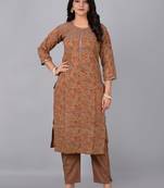 Straight kurta with printed pant