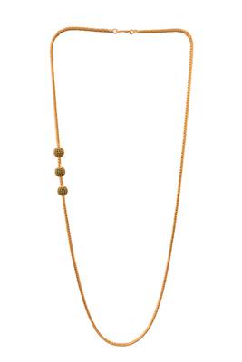 Green stone LONG mugappu chain one gram gold 3
