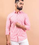 Ikat print full sleeves cotton shirt