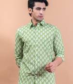 Block printed full sleeves cotton shirt