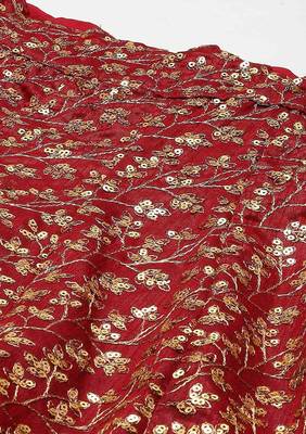  maroon zari embroidered silk bridal lehenga set choli with dupatta 6