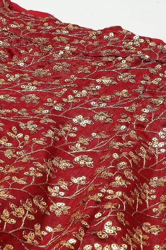  maroon zari embroidered silk bridal lehenga set choli with dupatta