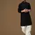 Sanwara boys trendsetting solid black chikankari designer cotton kurta set