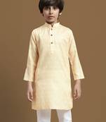 Sanwara boy printed yellow floral pattern ethnic kurta set