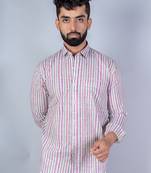 Multicolor striped printed full sleeves cotton shirt