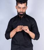 Black linen full sleeve shirt