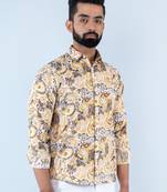 Multi paisley printed full sleeves crepe shirt