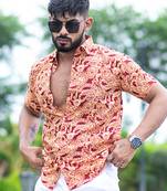 Maroon paisley printed half sleeve crepe shirt