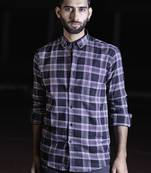 Black checks full sleeves giza cotton shirt