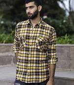 Multi checks 2 pockets full sleeves combed cotton shirt