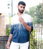 Black tie-dye full sleeves cotton shirt