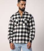 Black full sleeves flannel checks shirt