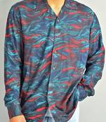 Multicolor abstract full sleeves cuban collar printed shirt
