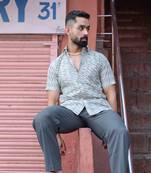 Smoke floral half sleeve printed shirt