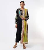 Black embroidered kurta set