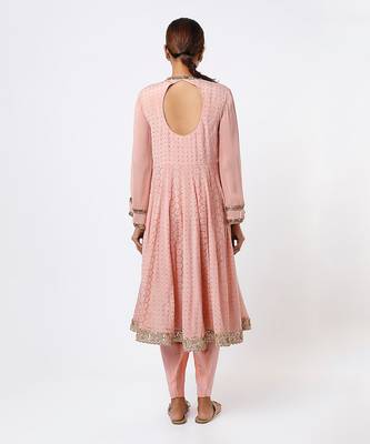 Blush pink embroidered anarkali set 2