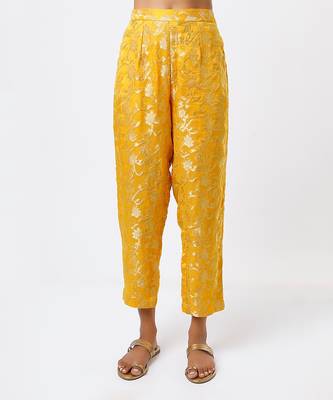 Mustard embroidered anarkali set 3