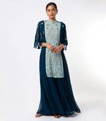 Blue georgette sharara set
