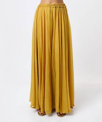 Mustard georgette sharara set 3