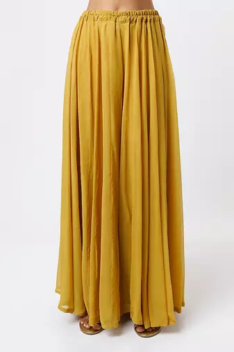 Mustard georgette sharara set