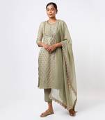 Mint embroidered kurta set