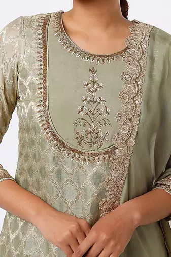 Mint embroidered kurta set