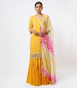 Mustard layered skirt set