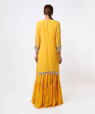 Mustard layered skirt set 2