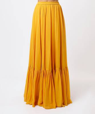 Mustard layered skirt set 3