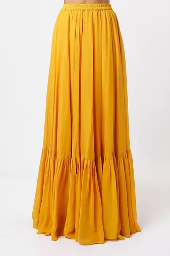 Mustard layered skirt set