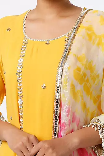 Mustard layered skirt set