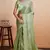 Kimisha women's pista organza woven saree with unstitched blouse piece