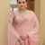 Peach Organza Swarovski Saree With Unstitched Blouse Piece