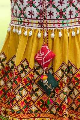 Off-white embroidered Navratri kedia with red tulip pant Traditional Navratri Women Wear Festive kedia outfit. 5