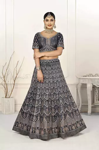 BLUE COLOR SEMISTITCHED DIGITAL PRINT LEHENGA WITH UNSTITCHED BLOUSE AND DUPATTA