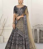 BLUE COLOR SEMISTITCHED DIGITAL PRINT LEHENGA WITH UNSTITCHED BLOUSE AND DUPATTA