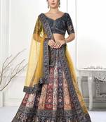 MULTI COLOR SEMISTITCHED DIGITAL PRINT LEHENGA WITH UNSTITCHED BLOUSE AND DUPATTA