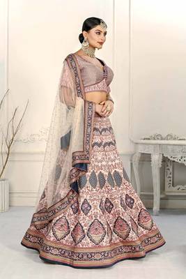 PINK COLOR SEMISTITCHED DIGITAL PRINT LEHENGA WITH UNSTITCHED BLOUSE AND DUPATTA 4