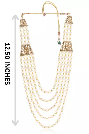   groom sherwani necklace moti mala layered for wedding | groom mala with brooch set