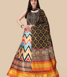 Black Digtial Printed Lehenga Choli Set With Dupatta