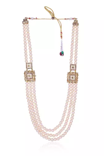   groom sherwani necklace moti mala layered for wedding | groom mala with brooch set