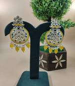   yellow Beads, and Kundan Ethnic Earrings for Wo  - Lightweight Earrings