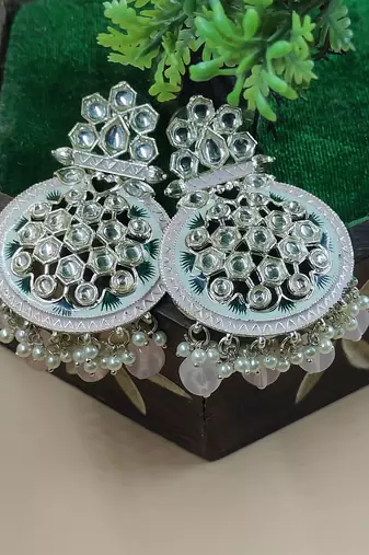   Beads, and Kundan Ethnic Earrings for Wo  - Lightweight Earrings