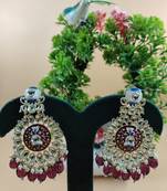   Purple Beads, and Kundan Ethnic Earrings for Wo  - Lightweight Earrings