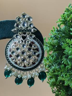   green Beads, and Kundan Ethnic Earrings for Wo  - Lightweight Earrings 4