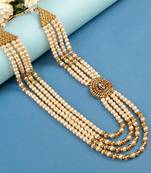   groom sherwani necklace moti mala layered for wedding | groom mala with brooch set