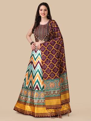 Wine Digtial Printed Lehenga Choli Set With Dupatta 1