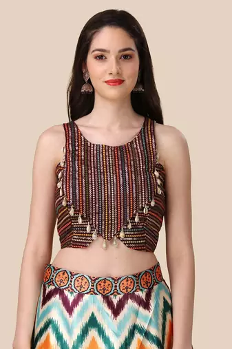 Wine Digtial Printed Lehenga Choli Set With Dupatta